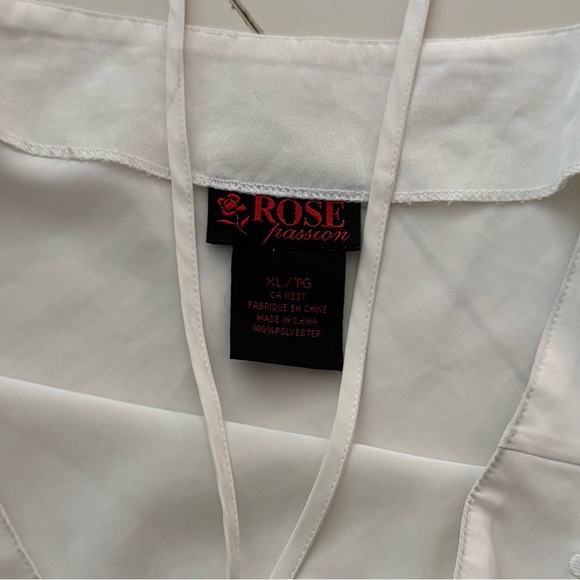 Rose Passion White Satin Slip Dress Embroidered Coquette Angelcore Chemise Y2K - Picture 5 of 5